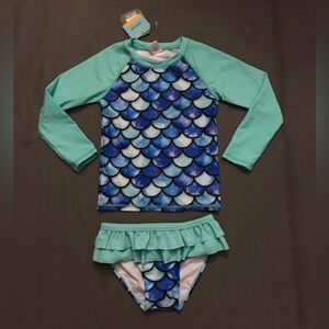 NWT Girls 2pc Rash Guard Swimsuit